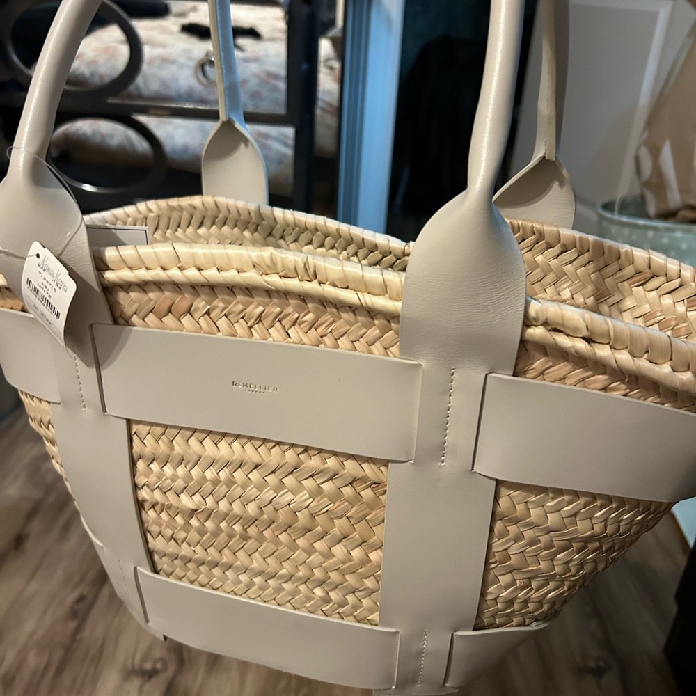 Santorini Collection Straw Tote - White and Tan from Neiman Marcus - Picture 9 of 11